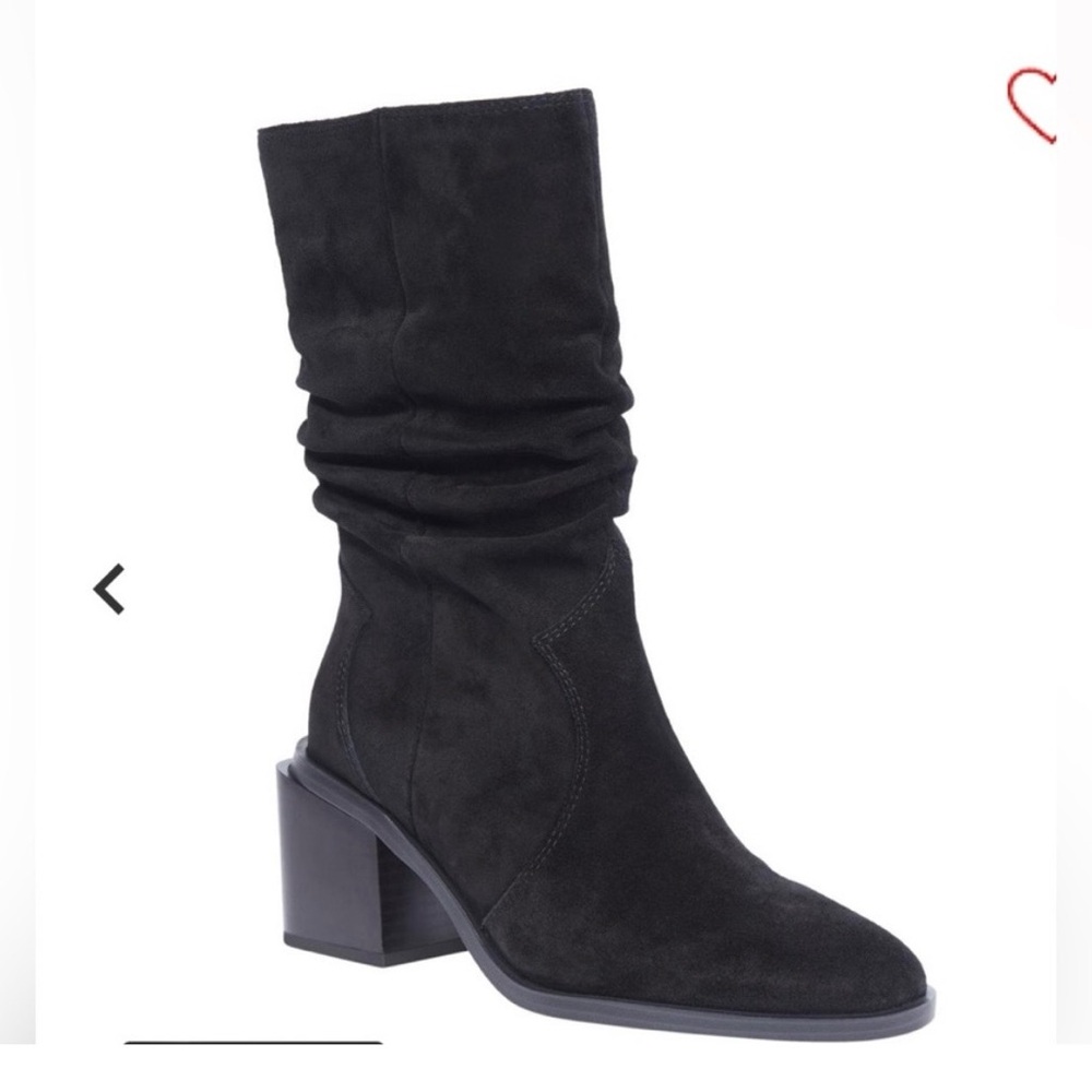 Vince Camuto Kenidra Black Suede Slouch Calf Boots Like New Size 9W